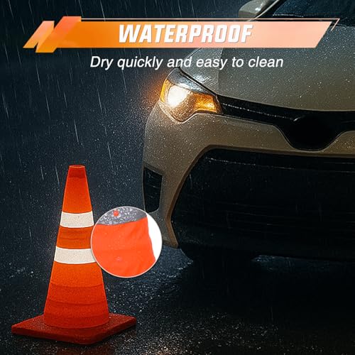 Nilight 18 Inch Collapsible Traffic Safety Cones 4 Pack - Bright Orange Parking Cones with Reflective Collars for Roadside Emergency, Parking, Driving Practice - size: 18 Inch