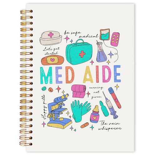 Medical Assistant Nurse Spiral Notebook 5.5x8.3 in, Medical Assistant Week Appreciation Gifts, MA Nursing Hardcover Notebook Journal Gifts for Women Work - color: Med Aide