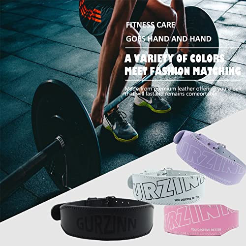 9mm Leather Fitness Weight Lifting Belt for Women&Men with 4 Inches Padded Lumbar Support for Power Lifting Workout & Squats Exercise - color: B-Black, size: Extra Small