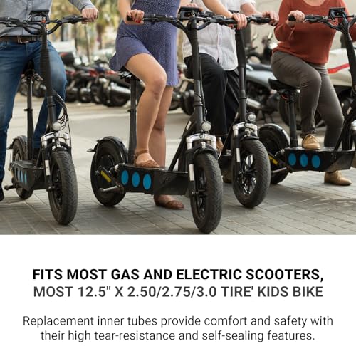 12.5 x 2.5/2.75/3.0 Scooters Replacement Tubes Inner Tube with TR13 Stem for Razor Pocket Mod (Bella, Betty, Bistro, Daisy, Hannah, Sweet Pea), Currie, and Schwinn GT - size: 12.5x2.5/2.75/3.0" (TR13) without Levers