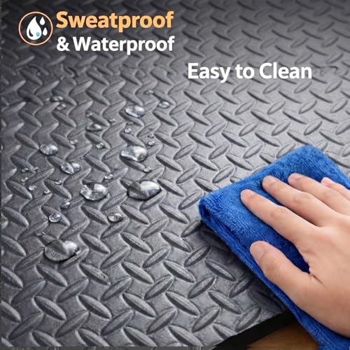 Treadmill Mat 79" x 39", 6mm Thick Mat for Under Treadmill, Walking Pad & Exercise Bike, Heavy Duty Non-Slip Stripe Design, Waterproof Floor Protector for Hardwood Floors - size: 79"L x 39"W x 0.3"Th