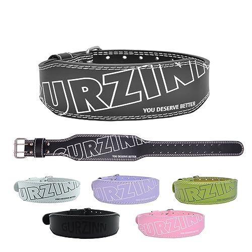 9mm Leather Fitness Weight Lifting Belt for Women&Men with 4 Inches Padded Lumbar Support for Power Lifting Workout & Squats Exercise - color: A-black, size: Extra Small