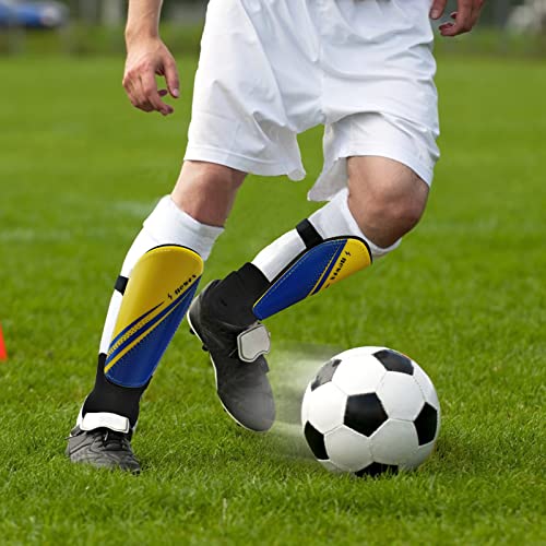 newox Soccer Shin Guards Kids Youth - Shin Pads Protection Boys Shin Guards Soccer Youth - Soccer Shin Guards for Kids 3-15 Years Old Girls Boys - color: Yellow+Blue, size: X-Small