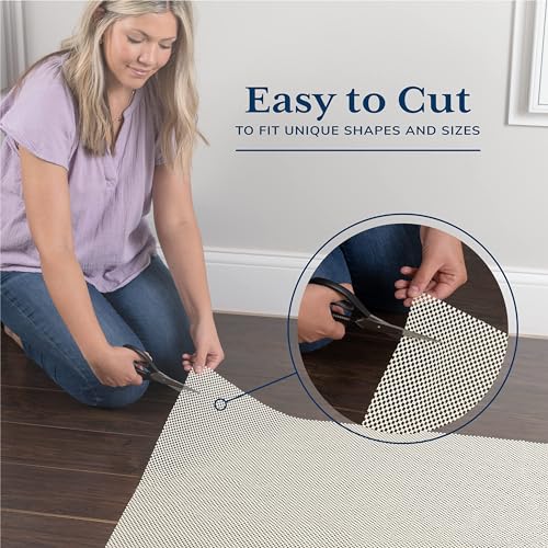 Veken Runner Rug Pad Gripper for Hardwood Floors, Non Slip 2x6 Ft Rug Pads for Area Rugs, Thick Rug Grippers for Tile Floors, Under Carpet Anti Skid Mat, Keep Your Rugs Safe and in Place - size: 2' x 6' (Rectangular), style: White