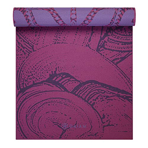 Gaiam Yoga Mat - Premium Print Reversible Extra Thick Non Slip Exercise & Fitness Mat for All Types of Yoga, Pilates & Floor Workouts - color: Lilac Aurora
