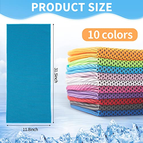 Honoson Cooling Towel Bulk - Neck & Face Cool Chilly Towels Microfiber Breathable Sport Sweat Rag for Gym, Yoga, Travel, Camping, Running, Outdoor - color: Multicolor, size: 32"x12"