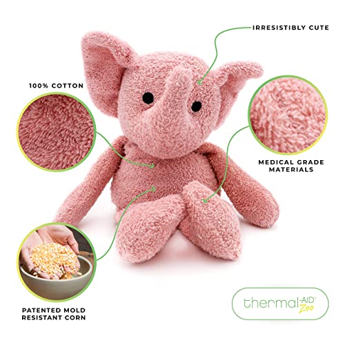 Thermal-Aid® (Tiny The Elephant) – Washable Heating Pad & Ice Pack – Plush Hot/Cold Pack with Natural Corn Filling – Reusable Comfort - size: Zoo Elephant