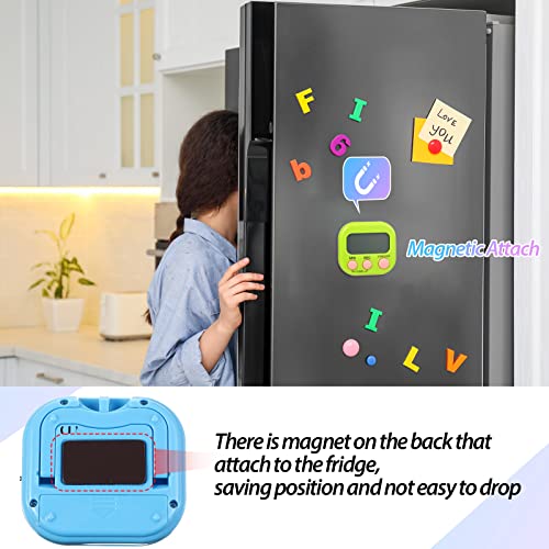 Weewooday 24 Pcs Small Digital Kitchen Timer Magnetic Back and Switch Minute Second Count up Countdown Big LCD Display Loud Alarm for Teacher Cooking Baking (Colorful) - color: Colorful