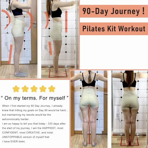 Pilates Ring Kit with Adjustable Ankle Wrist Weights, Resistance Bands, Ball, Pilates Equipment Ball for Home Workout to Tone, Sculpt and Strengthen, Fitness Magic Circle Rings for Yoga Women - color: Beige