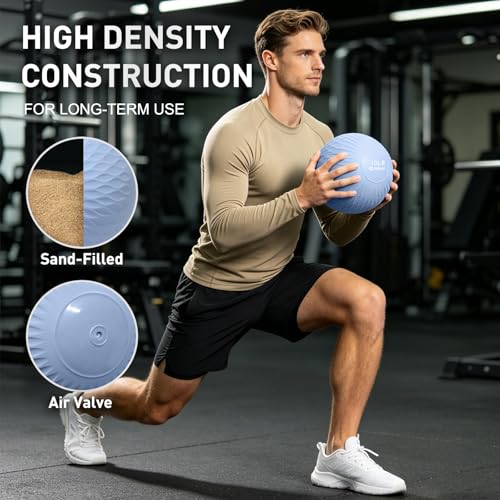 Slam Ball Medicine Ball Weighted Balls for Exercise and Workout, Strength, Cardio, Cross-Training and Core Workouts - color: Blue, size: 10 LB