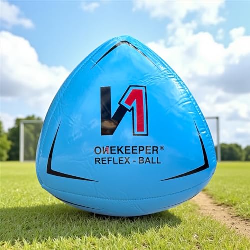 ONEKEEPER Soccer Reflex & Reaction Ball - White, Orange, Blue, Pink, and Fluo Yellow, Agility and Coordination Training for Kids and Juniors (Pump Not Included) - color: Sky Blue