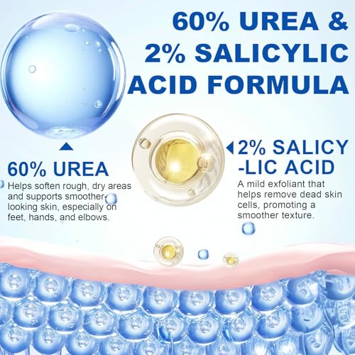 60% Urea Cream Stick plus 2% Salicylic Acid, Maximum Strength Urea Foot Cream Callus Remover for Dry Cracked Heels, Hands, Knees,Exfoliating Moisturizer, Dead Skin Remover Foot Balm 1.4oz (2pcs) - size: 1.41 Fl Oz (Pack of 2)