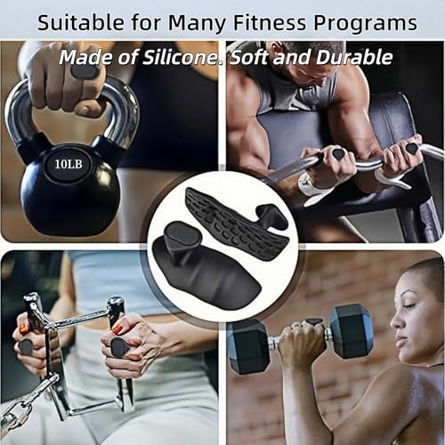 Anti-Slip Workout Grips, Ergonomic Workout Gloves, Weight Lifting Grips, for Men and Women, Silicone Gym Grips Pads, Soft, Palm Protection, Suitable for Various Fitness Training - color: Black