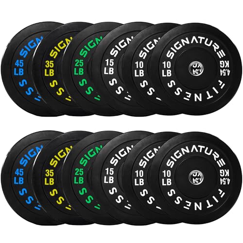 Fitvids 2-Inch Olympic Rubber Weight Plates Sets, Bumper Plates Set with Barbell for Strength Training, 180-390 Lbs Multiple Options - color: Colored, style: 280LB Set