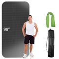 Large Exercise Mat for Home Workout, Extra Thick Workout Mat, High-Density Gym Mat for Cardio, Jump Rope, MMA, Weights - size: 96"L x 30" W