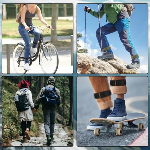 Elastic Ankle Straps Cycling Pant Leg Straps Adjustable Safety Band Boot Blousers for Climbing Fishing Outdoor Sport - color: Black