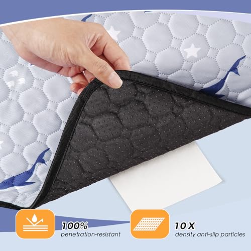 Washable Dog Pee Pads, Non-Slip Waterproof, 72 x 72 in, 1 Pack, Dolphin | Super absorbent, waterproof and non-slip; washable, reusable dog pads for crates, playpens, floors, furniture and travel - color: Dolphin Pattern, size: 72"x72"(Pack of 1)