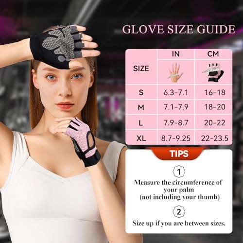 Barbell Pad Set,10 Pcs Barbell Pads for Hip Thrust Squat & Lunges Support,with 2 Workout Ankle Straps, 2 Gym Straps Weight Lifting, 2 Gym Gloves, Resistance Band, Olympic Bar Pad,Carry Bag - color: Pink, size: Large-Glove
