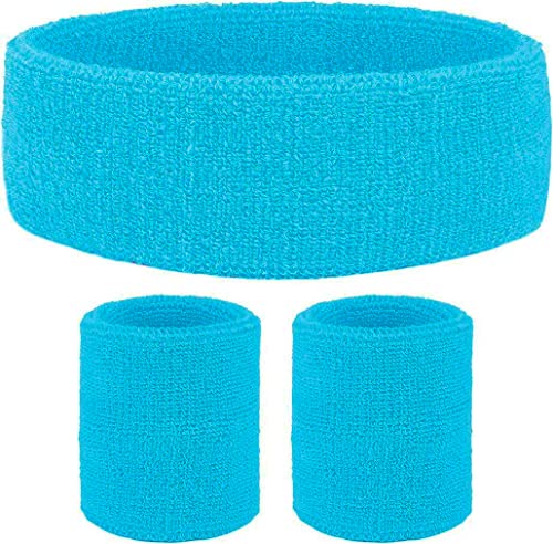 80s Sweatband, Sports Headband and Wristbands, Sweat Bands Neon Colors, 80s Party, Sweatbands for Women, Colorful Sweatband Set