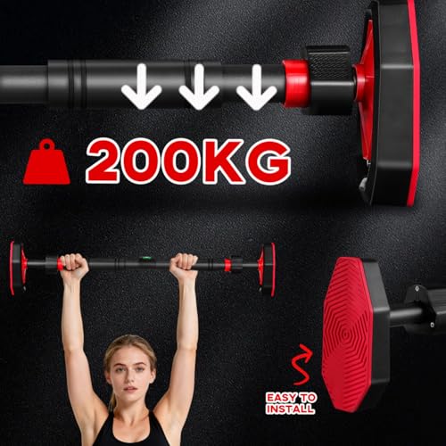 Mipcase Pull up Bar for Doorway No Drill Pull up Bar with Secure Locking and Comfortable Grip Home Fitness Equipment for -Ups Chin-Ups Upper Body Strength Training 39.37 X 6.10 X 2.75 in