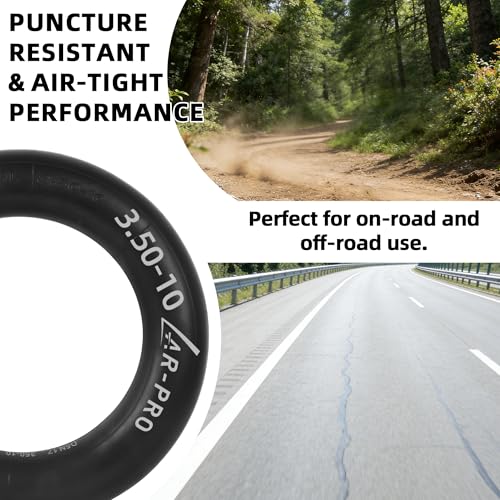 AR-PRO (2-Pack) 3.50-10 Inner Tube with TR87 Angled Valve Stem, Replacement Heavy-Duty Inner Tube for Dirt Bike Scooter Moped ATV, Made from Durable Butyl Rubber - size: 3.50-10",TR-87 Valve