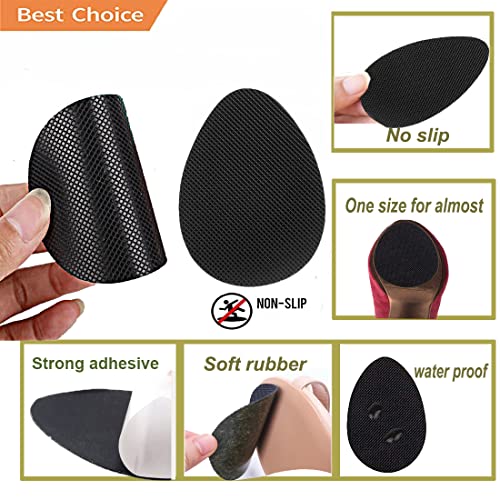 Non Slip Shoes Pads Self-Adhesive Shoe Grips Rubber Anti-Slip Shoe Grips Sole Stick Protector (Black-5Pairs) - color: Black-5pairs