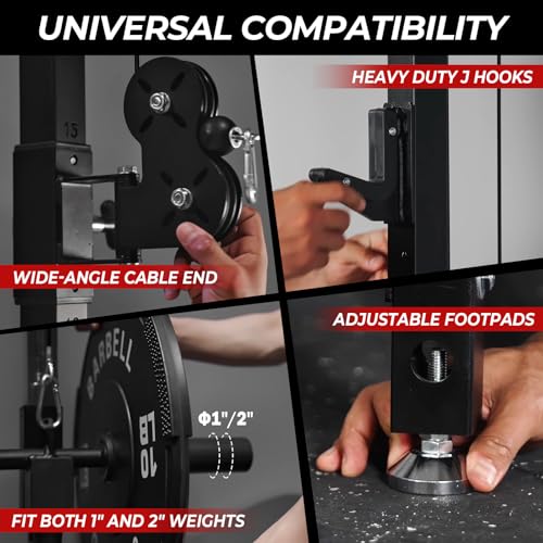 Mikolo Folding Squat Rack, Wall Mounted Power Rack with Cable Crossover Machine & LAT Pull Down, Functional Trainer with 5 Adjustable Function Modes, Home Gym Package - color: Black, size: WR00 SlimFold (Rack Only)