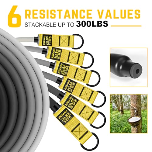 KUZARO Heavy Resistance Bands for Working Out, 300lbs/360lbs Heavy Exercise Bands with Handles, Resistance Bands for Men, Weight Bands Set for Muscle Training, Strength, Yoga, Home Workout Equipment - style: 300lbs