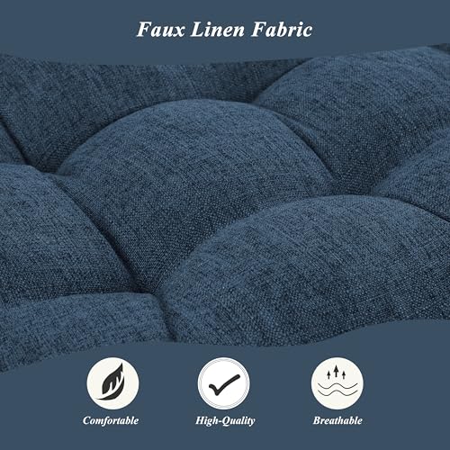 Indoor Bench Cushion for Indoor Furniture 48"x19" Navy 1 Pc | Thick, Stay in Place, Textured Fabric, for Entryway Window Shoe Storage and Kitchen Bench, Comfort Sitting, Upgrade Decor - color: Navy