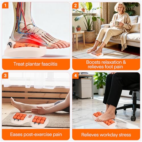 Meifuly Double Foot Massage Roller for Plantar Fasciitis, Portable Dual Foot Roller Tool for Home Use(Orange) - color: Orange