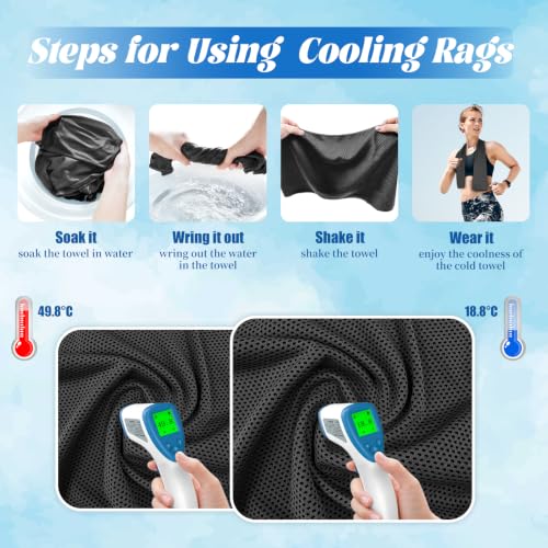 PAWPRO 4 Packs Cooling Towels(40"x12"), Soft Breathable Cooling Towels for Neck and Face with Waterproof Bag & Carabiner,Microfiber Cooling Towel for Yoga, Sport,Gym,Camping (Multicolor-3) - color: Multicolor-3