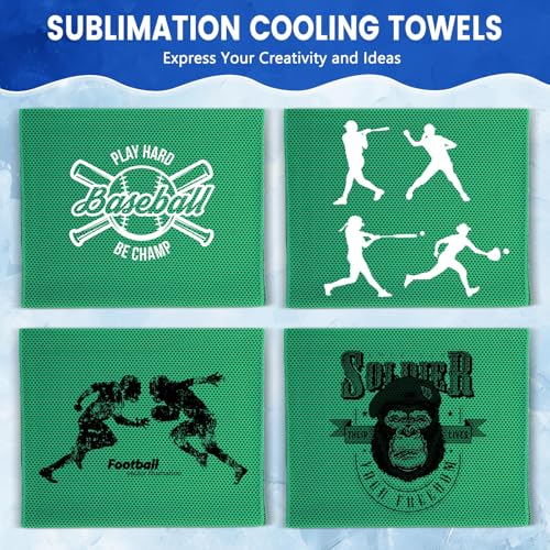 Hosuly 100 Pack Cooling Towels, 40"x12" Cooling Towels for Neck and Face Breathable Soft Chilly Sweat Rag Microfiber Sport Rags for Gym Yoga Golf Running - color: Green