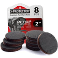 X-PROTECTOR Non Slip Furniture Pads - 8 pcs Premium Furniture Grippers 2"! | Self-Adhesive Rubber Feet Furniture Feet - Ideal Non Skid Furniture Pad Floor Protectors - Keep Furniture in Place! - size: 8 Round 2"