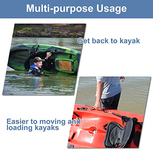 HLOGREE Kayak Handles 2/4 Pack,Kayak Carry Handle with Rivets,Kayak Replacement Handles,Kayak Handles for Emotion/Pelican/Hobie/Lifetime/sit on top/Ocean/Wilderness Accessories,Kayak Parts - color: Gray - 2PCS Kayak Handles