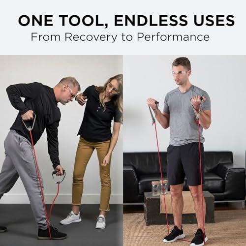 THERABAND Latex Resistance Tubing, Red, Medium Level 2, 25 ft Roll, Professional Grade for Upper and Lower Body Workouts, Cut-to-Length, Color-Coded Resistance Levels - color: Level 2 / Medium - Red, size: 25 Foot