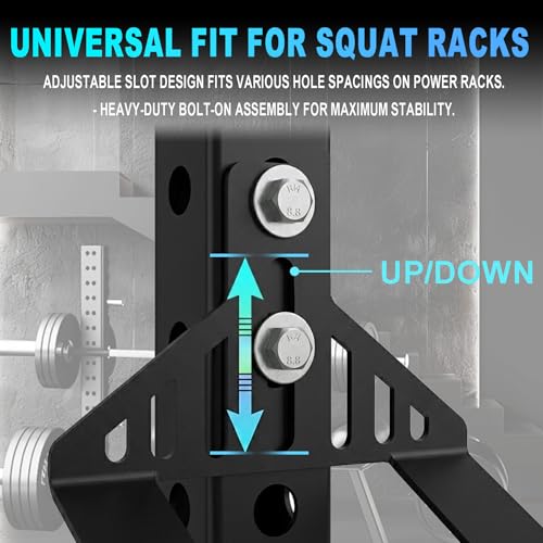 J Bryant Kettlebell Rack Storage Attachment, Heavy Duty Steel Kettlebell Holder for Power Cage & Squat Rack - color: Black Double Kettlebell Holder