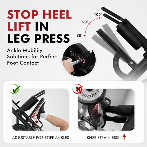 Mikolo Leg Press Hack Squat Machine Combo, Leg Press Machines for Home Gym with Linear Bearing, Hack Squat Machine with Rear and Front Band Pegs, Leg Machine for Full Range Leg Training - style: 230LB DD09 Combo (Black)