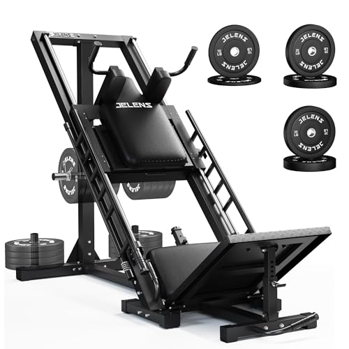 JELENS Leg Press Hack Squat Machine, Leg Machine for Home Gym with Linear Bearing, L11 Professional Adjustable Leg Exercise Machine, Lower Body Workout - color: Black, size: 140LB Black Weights Package