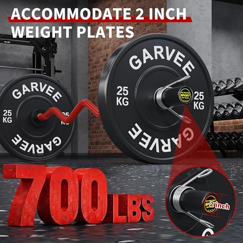 Olympic EZ Curl Bar 47" – 700LB Capacity 2-Inch Curling Bar for Bicep & Tricep Workouts, Hip Thrusts, Squats, Rows – Anti-Slip Diamond Knurling, Ergonomic Wrist-Friendly Curved Shaft for Home Gym - color: Red