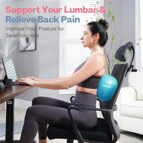kisnbld Small Exercise Ball, 9 Inch Mini Pilates Ball, Anti Burst and Slip Resistant Mini Yoga Ball for Stability, Fitness, Physical Therapy, Stretching & Core Strength Workout at Home Gym & Office - color: 1Cerulean Blue