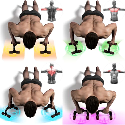 READAEER Push Up Bars Gym Exercise Equipment Fitness 1 Pair Pushup Handles with Cushioned Foam Grip and Non-Slip Sturdy Structure Push Up Bars for Men & Women - color: Orange
