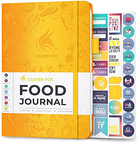 Clever Fox Food Journal - Daily Food Diary, Meal Planner to Track Calories & Nutrients, Weight Tracker Notebook, A5 (Amber Yellow) - color: Amber Yellow, size: A5 (5.8'' x 8.3'')