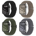 4 Pack Braided Stretchy Bands Compatible with Apple Watch 40mm 41mm 38mm 42mm 44mm 45mm 46mm 49mm Women Men, Breathable Nylon Elastic Daily Use Straps for iWatch Series 11/10 9 8 7 6 5 4 3 SE/Ultra 2 - color: Black/DarkGrey/Green/Stone, size: 38mm/40mm/41