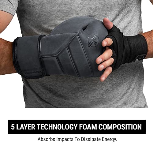 Hayabusa T3 LX Leather Boxing Gloves | Leather Boxing Gloves, Training Gloves Men and Women, Sparring Gloves, Heavy Bag Gloves, 16oz Boxing Gloves, Muay Thai Gloves - color: Obsidian, size: 12oz