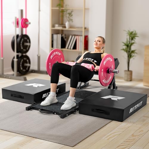 RITFIT Olympic Barbell 4ft/6ft - 2 Inch Weight Bar for Strength Training, Weightlifting, Squat, Deadlift, Bench Press, Curl, Overhead Press - 350lbs/500lbs Capacity - color: Pink, size: 4FT without Collar