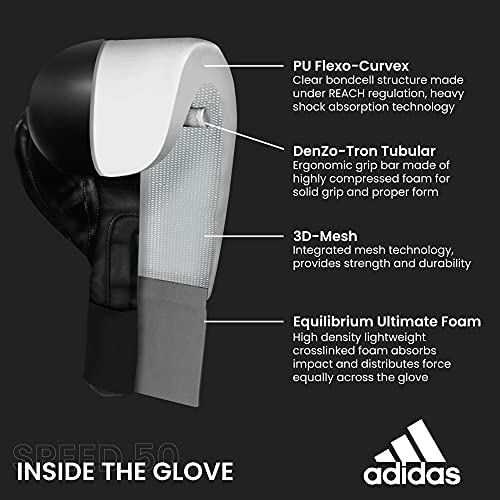 adidas Speed 500 Pro Boxing Gloves – Genuine Leather Training Gloves for Men & Women, Lace-Up Heavy Bag & Kickboxing Gloves - color: RED/WHITE/GREEN, size: 14 oz