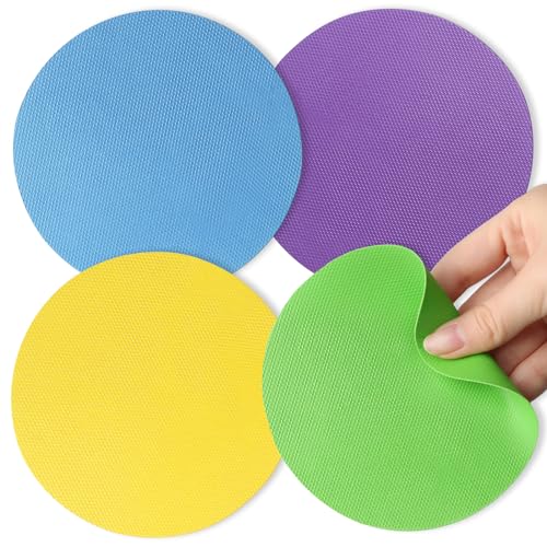 Aixoom Rubber Jar Opener Pads Set of 4, Non-Slip Gripper Pads for Jars | For Seniors & Weak Hands, Heat-Resistant Trivet, Kitchen Coaster & Jar Lid Grip for Jars and Bottles (Circle) - size: Circle, Dark color