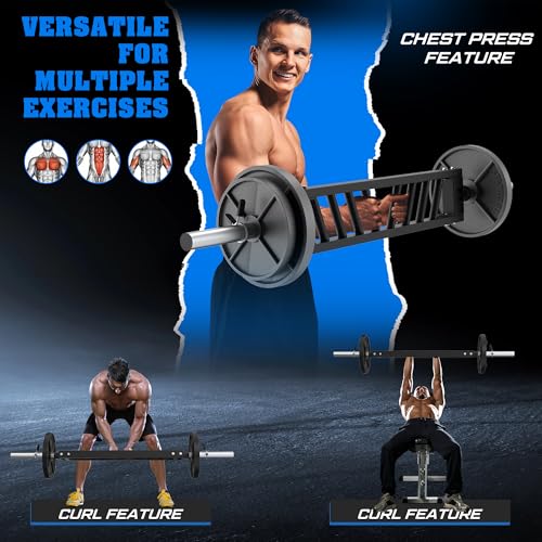 Multi Grip Swiss Bar, Fits 2" Olympic Bar, 600 LBS Capacity for Home Gym - color: A Multi Grip Barbell-Straight
