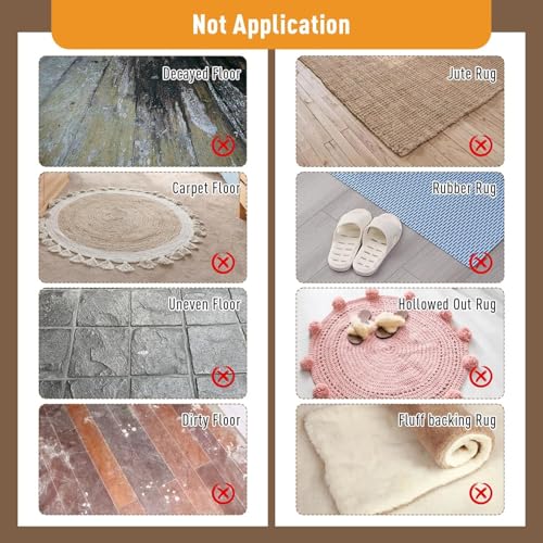 Rug Pads Gripper, Anti Slip Carpet Grippers for Vinyl Floors, Area Rug Pad Grippers Extra Sticky on Tile, Non-Slip Rug Pads Stopper for Hardwood Floor Rug Tape Stickers 12x12cm 4 Pieces - size: 4 PCS Triangle