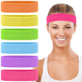 6pcs 80s Headbands for Women, Terry Cloth Sports Headband Neon Sweatbands 80s 90s Party Costume Accessories for Retro Party Decorations Gym Yoga Tennis Running Fitness